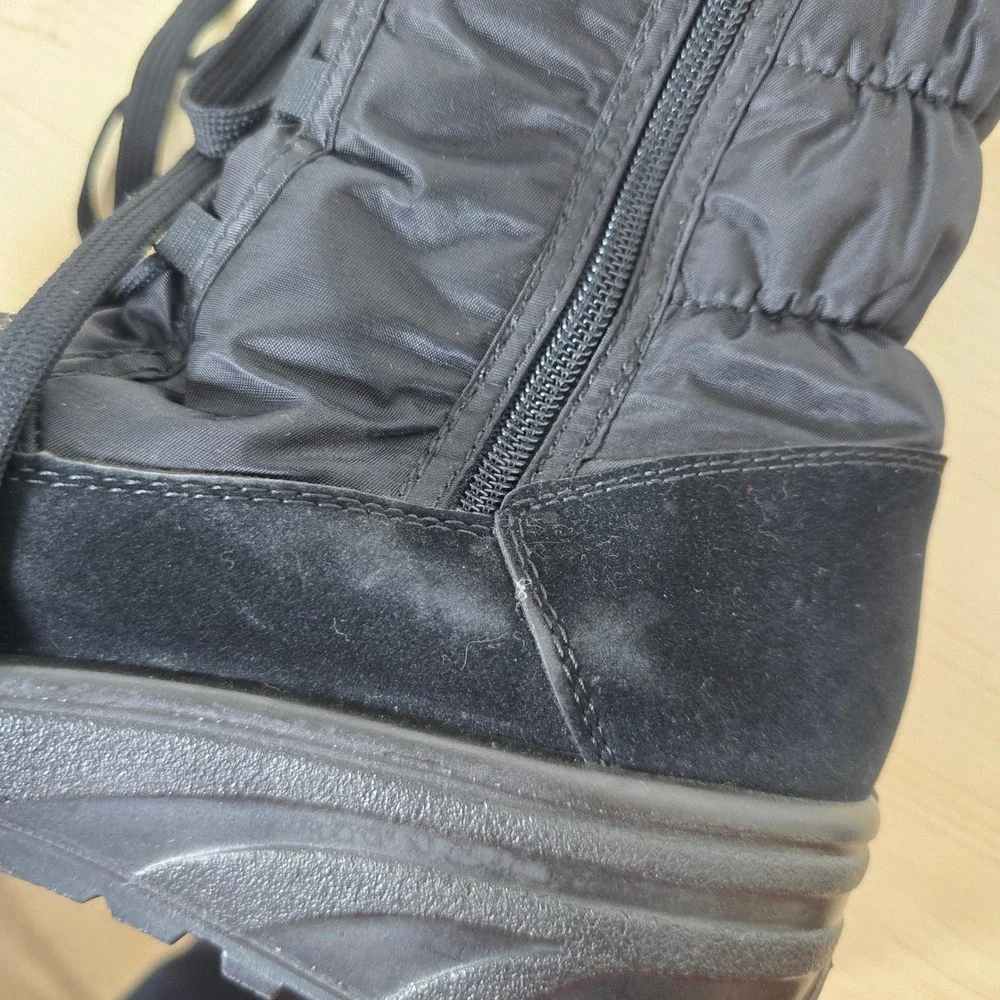 Spring Step Fotios Black Quilted Faux Fur Winter Snow Boots EU 39 8.5 Mid-Calf